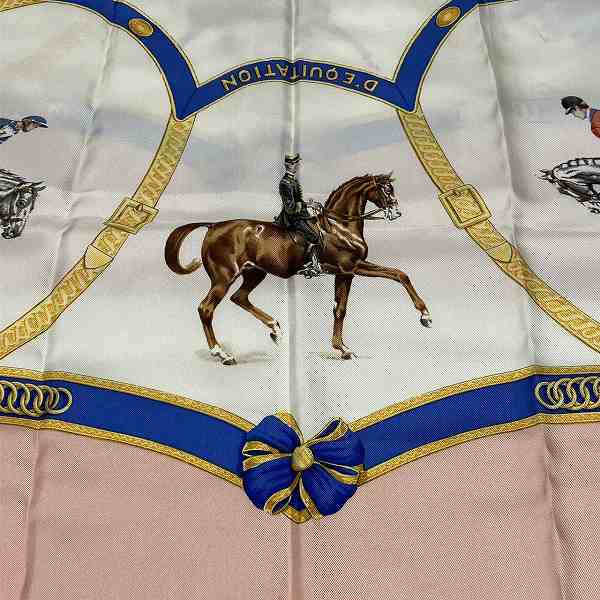 Hermes Silk Scarf ECOLE FRANCAISE D'EQUITATION in Great Condition