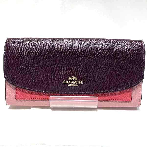 Coach Leather Bicolor Bifold Wallet F56492 in Good Condition