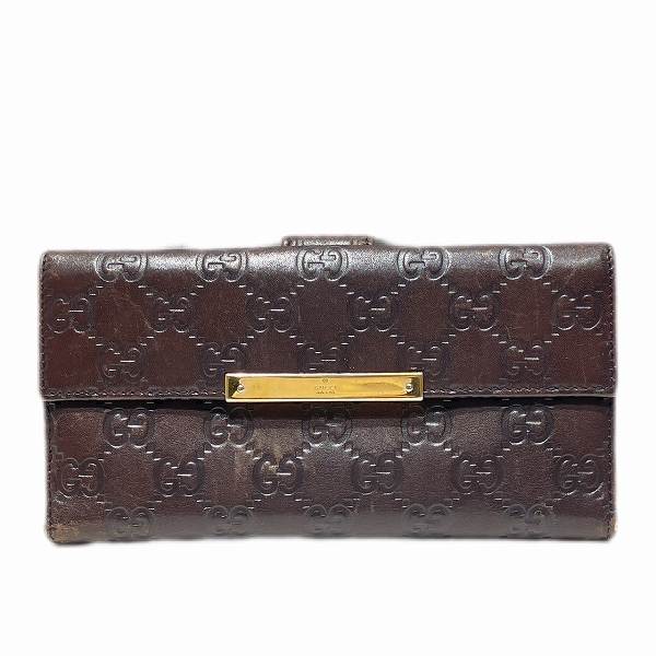 Gucci Leather Guccissima W Hook Long Wallet 112715 in Good Condition