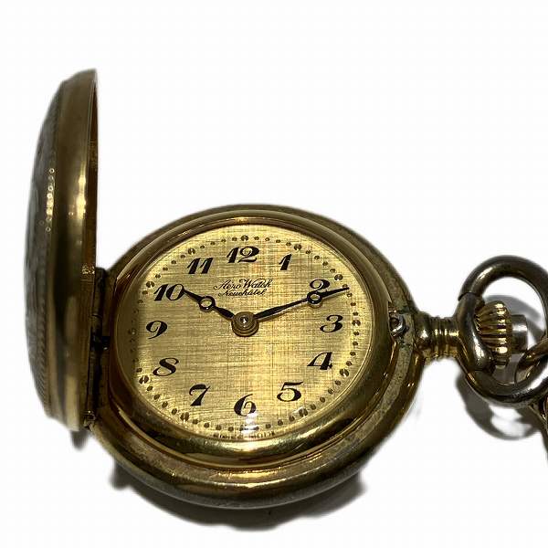 Aloe Hand-Wound Pocket Watch Stainless Steel Mechanical in Fair Condition