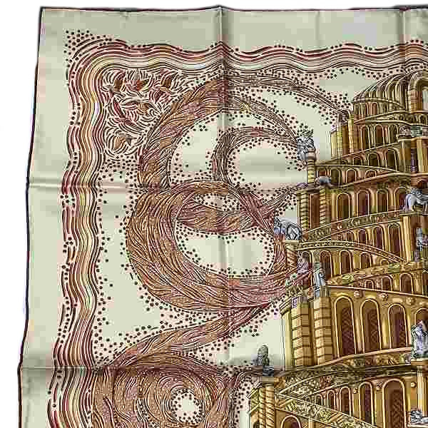 Hermes Silk Scarf Carré 90 Babel River