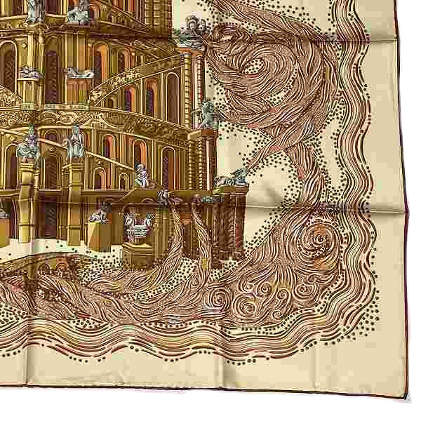 Hermes Silk Scarf Carré 90 Babel River