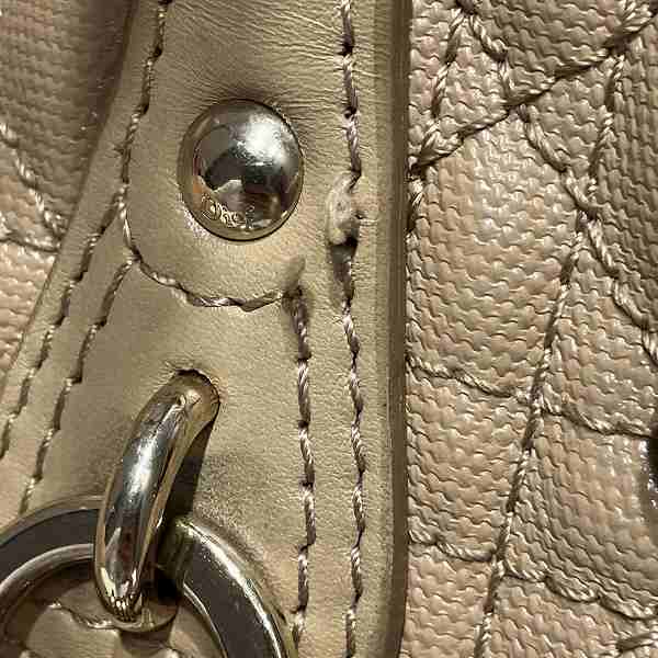 Dior Panarea Cannage Tote Bag PVC Canvas Leather in Good Condition