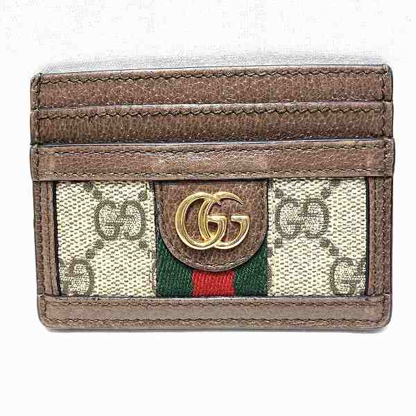 Gucci Ophidia Leather Canvas Card Case 523159 in Good Condition