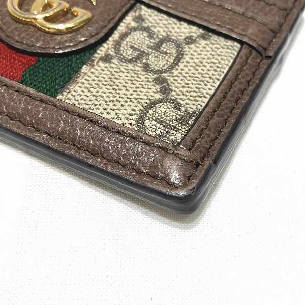 Gucci Ophidia Leather Canvas Card Case 523159 in Good Condition