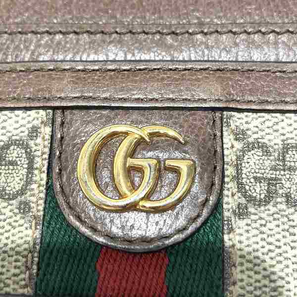 Gucci Ophidia Leather Canvas Card Case 523159 in Good Condition