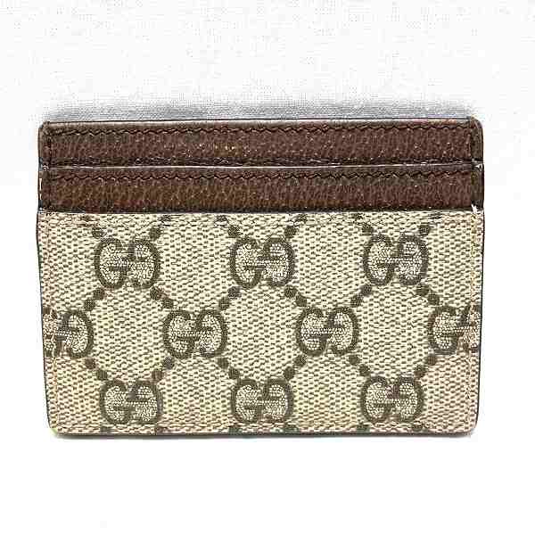 Gucci Ophidia Leather Canvas Card Case 523159 in Good Condition