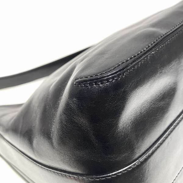 HIROFU Black Leather Tote Shoulder Bag