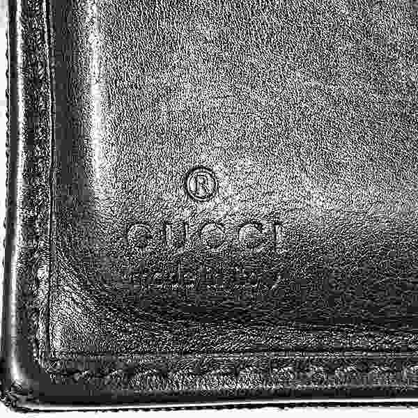 Gucci Canvas Leather Compact Wallet 124708 in Good Condition