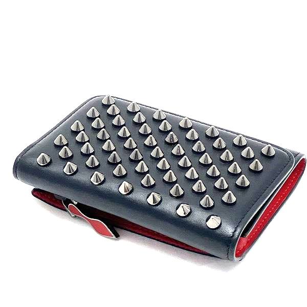 Christian Louboutin Leather Spike Studs Trifold Wallet in Good Condition