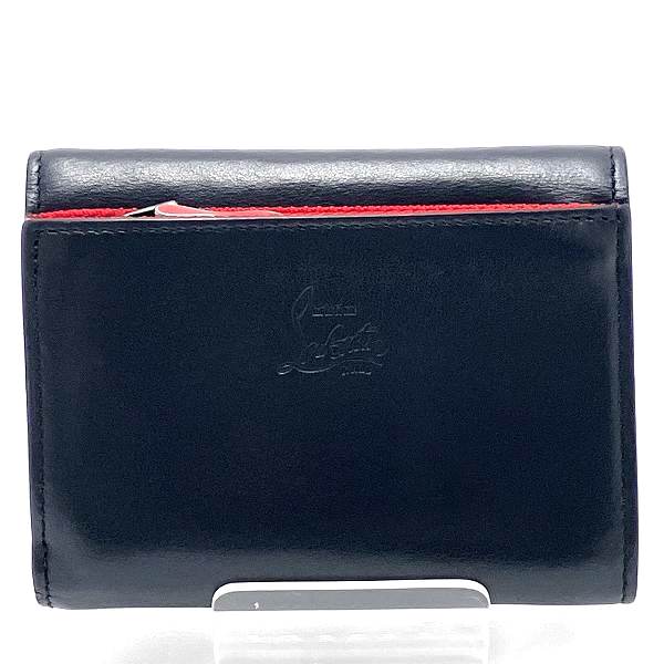 Christian Louboutin Leather Spike Studs Trifold Wallet in Good Condition