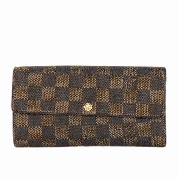 Louis Vuitton Damier Portefeuille Sarah Long Wallet N61734 in Fair Condition