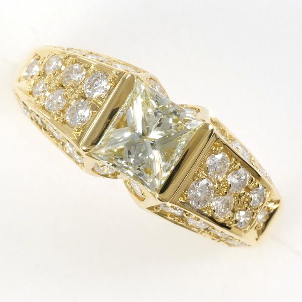 K18 Yellow Gold Ring with Yellow Diamond 1.003 SI2, 0.70ct in Excellent Condition