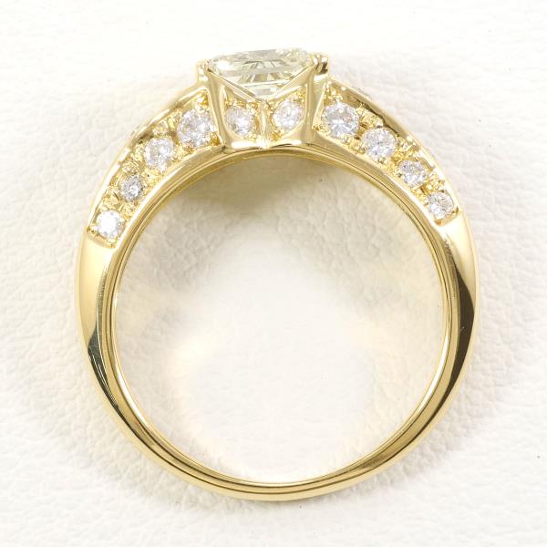 K18 Yellow Gold Ring with Yellow Diamond 1.003 SI2, 0.70ct in Excellent Condition