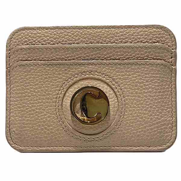 Chloe Pink Beige Leather Card Case in Good Condition