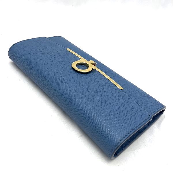 Salvatore Ferragamo Gancini Blue Leather Wallet in Great Condition