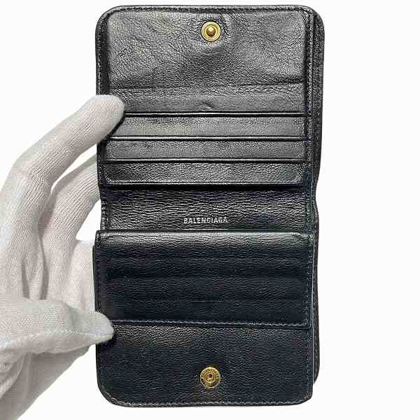 Balenciaga Mini Leather Compact Wallet 594216