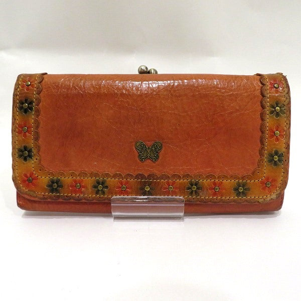 ANNA SUI Leather Brown Long Wallet in Good Condition