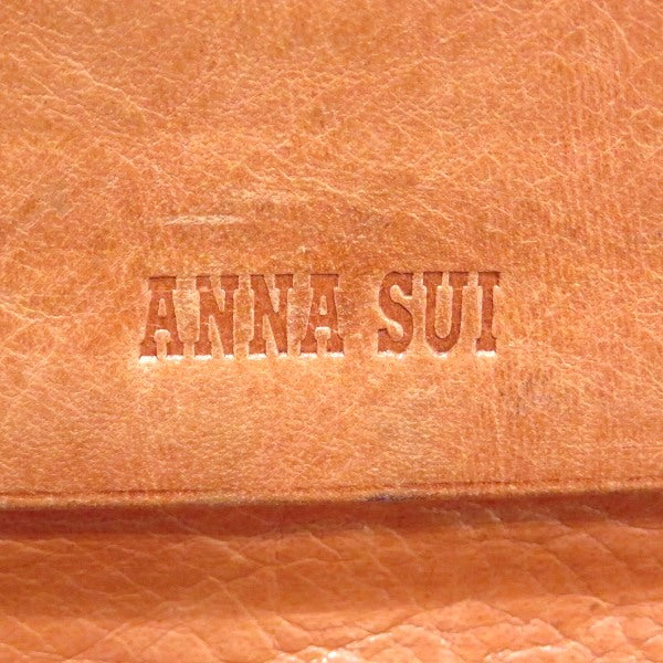 ANNA SUI Leather Brown Long Wallet in Good Condition