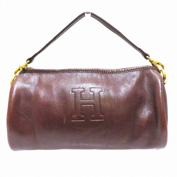 HIROFU H Logo 2WAY Leather Handbag in Fair Condition