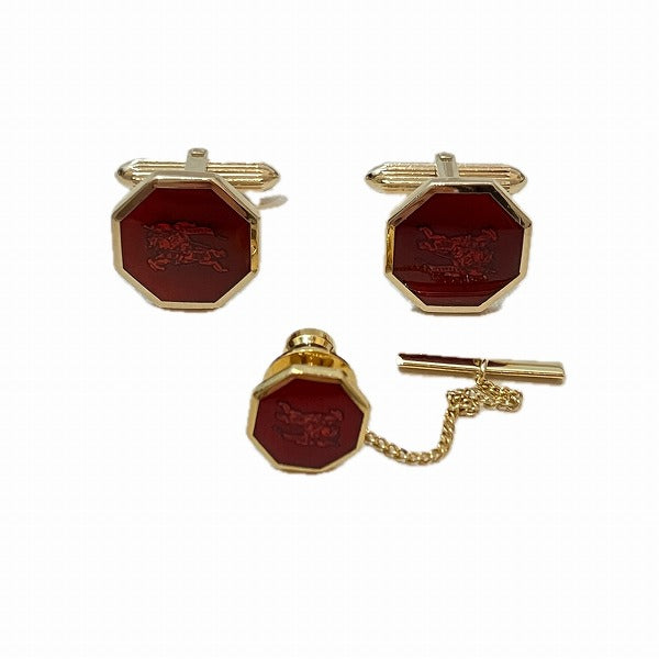 Burberry Tie Pin Cufflinks Set in Great Condition