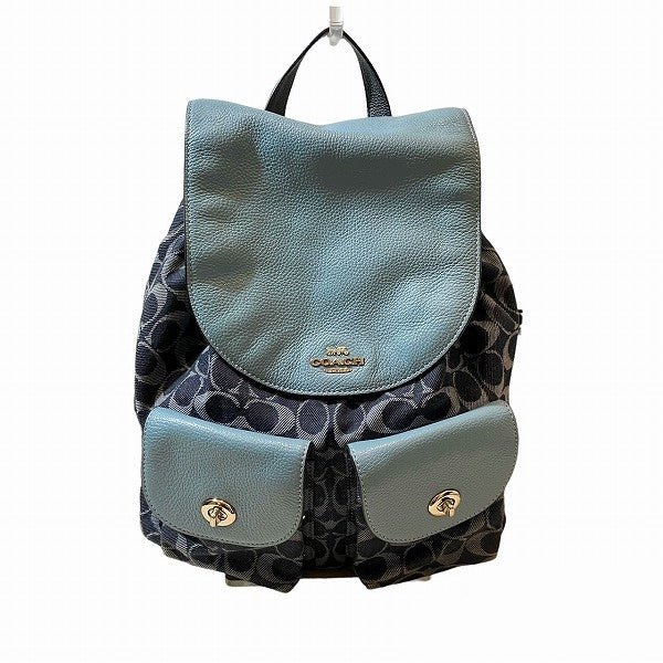 Coach Denim Leather Signature Backpack F25892