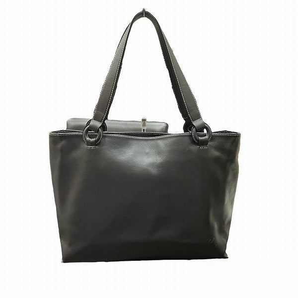 Kitamura Black Leather Tote Shoulder Bag for Women in Good Condition