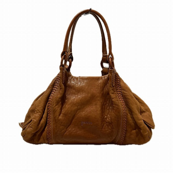 Genten Lambskin Tote Handbag for Women in Fair Condition