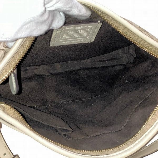 Coach Signature Canvas Leather Shoulder Bag F58285 in Good Condition