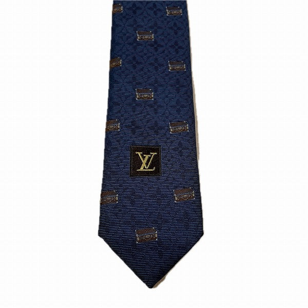 Louis Vuitton Silk Logo Trunk Embroidery Tie M73660