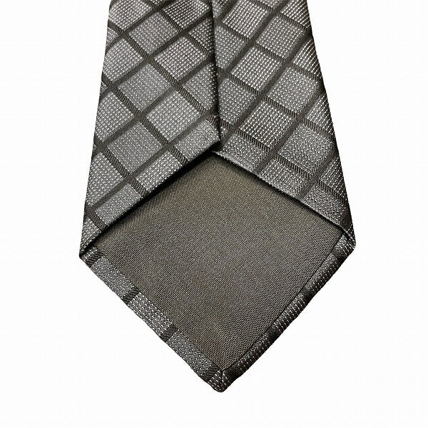 Louis Vuitton Silk Checkered Tie Black Gray