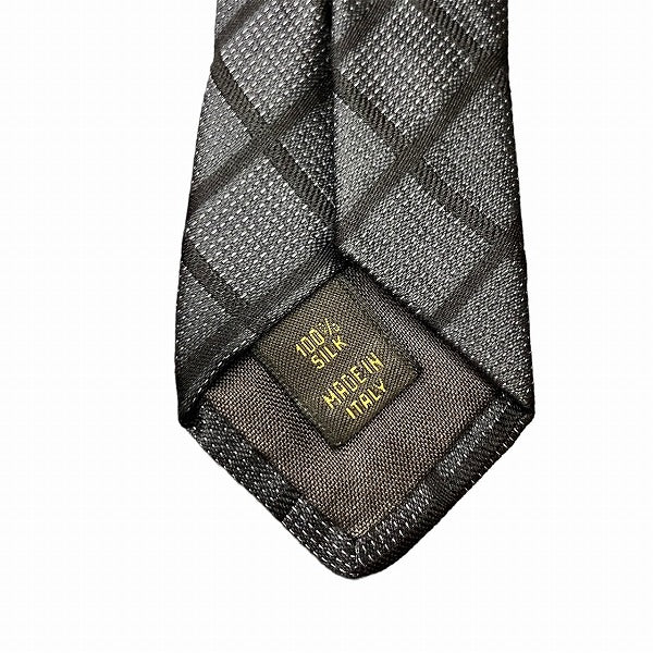 Louis Vuitton Silk Checkered Tie Black Gray