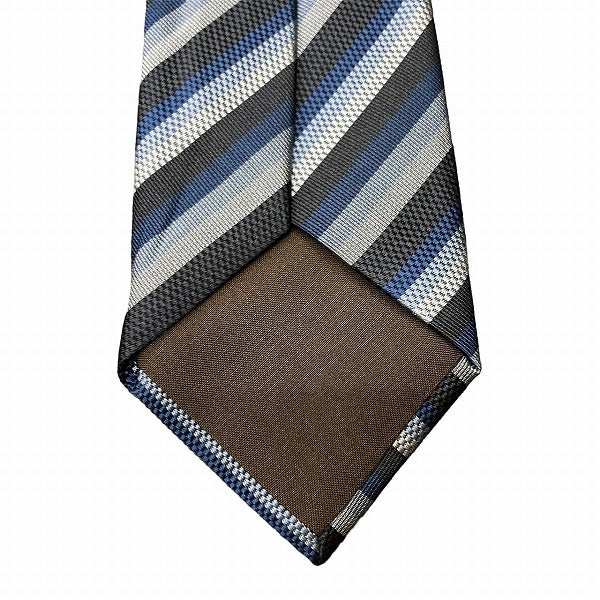 Louis Vuitton Silk Stripe Black Blue Tie