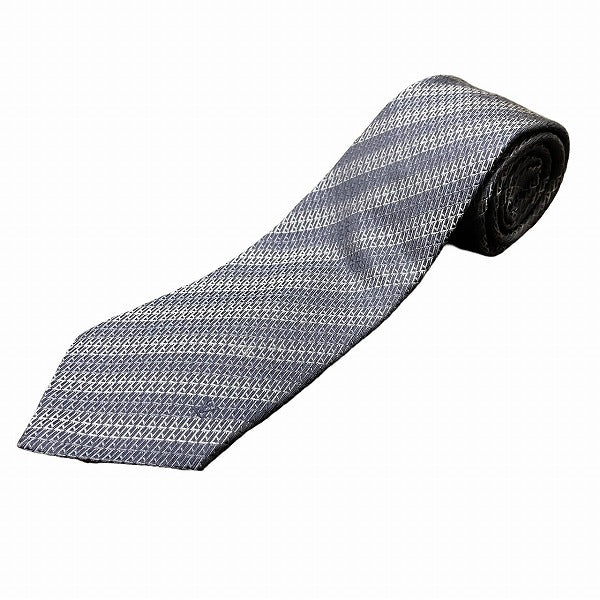 Louis Vuitton Silk Stripe Navy Gray Tie