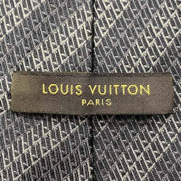 Louis Vuitton Silk Stripe Navy Gray Tie