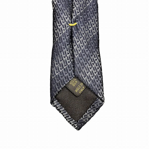 Louis Vuitton Silk Stripe Navy Gray Tie