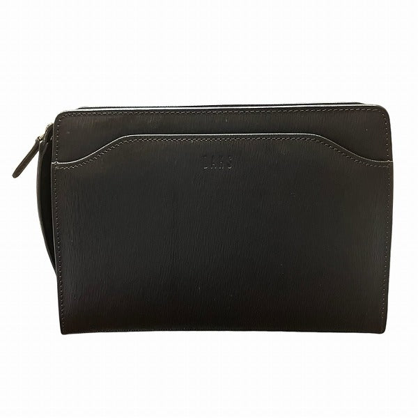 Daks Black Leather Clutch Bag