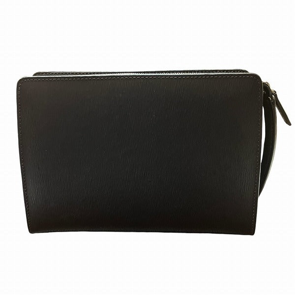 Daks Black Leather Clutch Bag