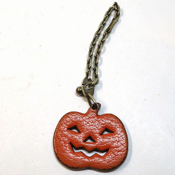 Hermes Leather Pumpkin Keychain in Good Condition