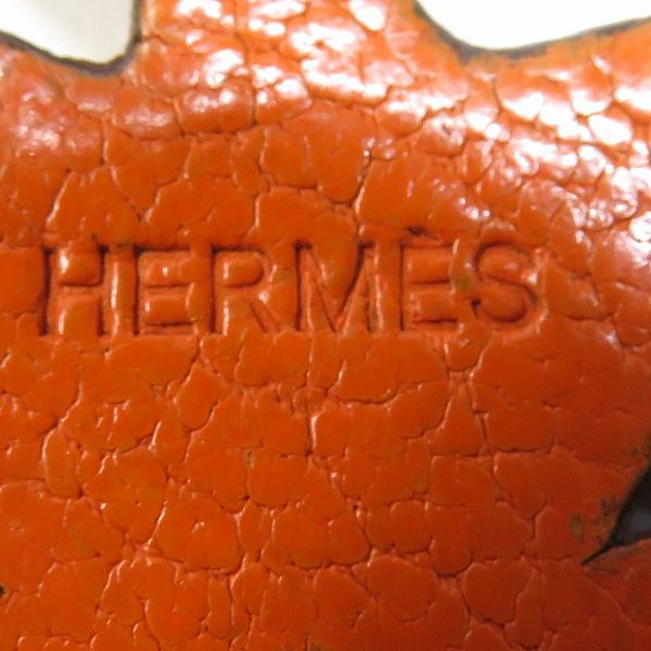 Hermes Leather Pumpkin Keychain in Good Condition