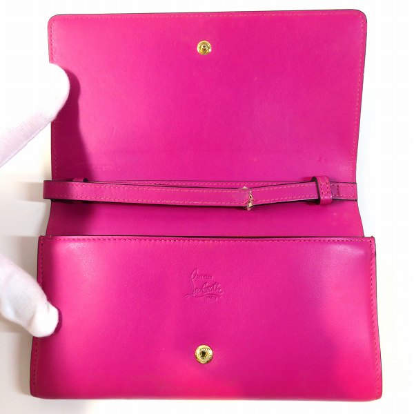 Christian Louboutin Leather Long Wallet 1165076 in Fair Condition