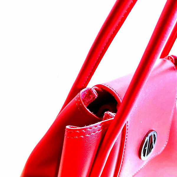 Armani Red Leather Tote Shoulder Bag for Women in Good Condition