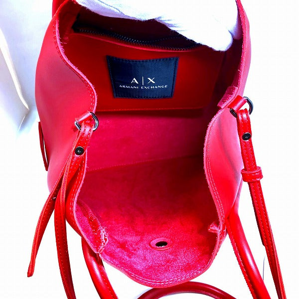 Armani Red Leather Tote Shoulder Bag for Women in Good Condition