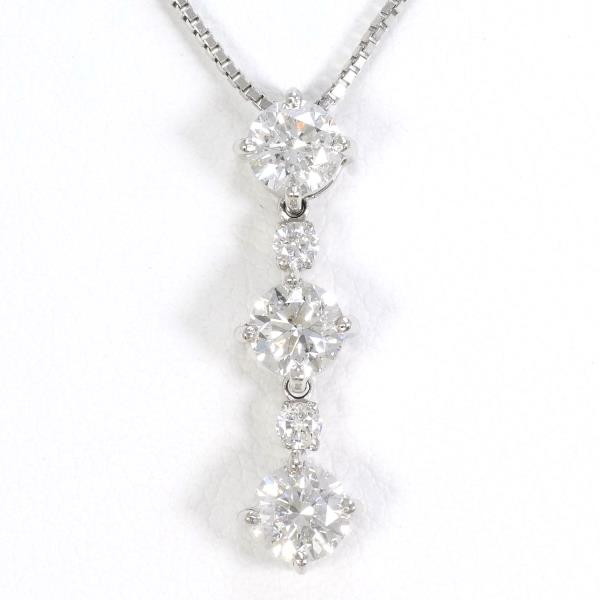 PT900 Platinum PT850 Necklace with 1.00ct Diamond in Excellent Condition