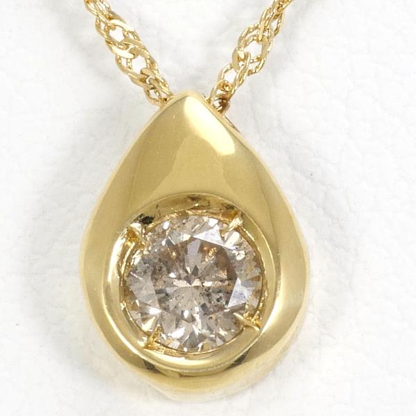 K18 Yellow Gold Necklace with Brown Diamond in Excellent Condition