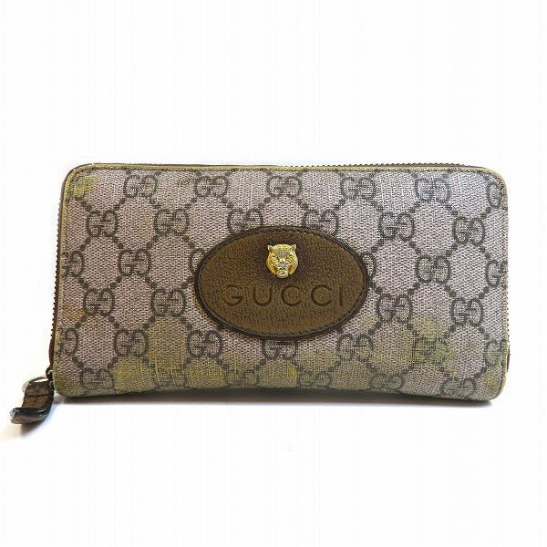 Gucci GG Supreme Neo Vintage Zip Around Wallet 473953 in Fair Condition