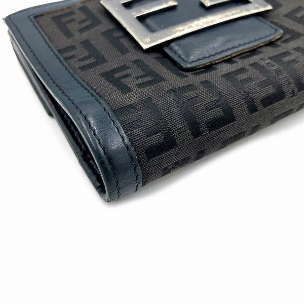 Fendi Zucchino Black Bifold Wallet in Fair Condition