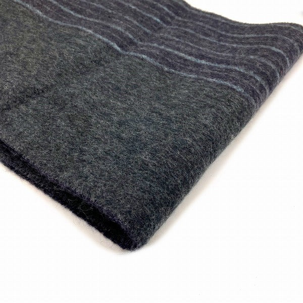 Donna Karan Cashmere Dark Gray Stripe Scarf