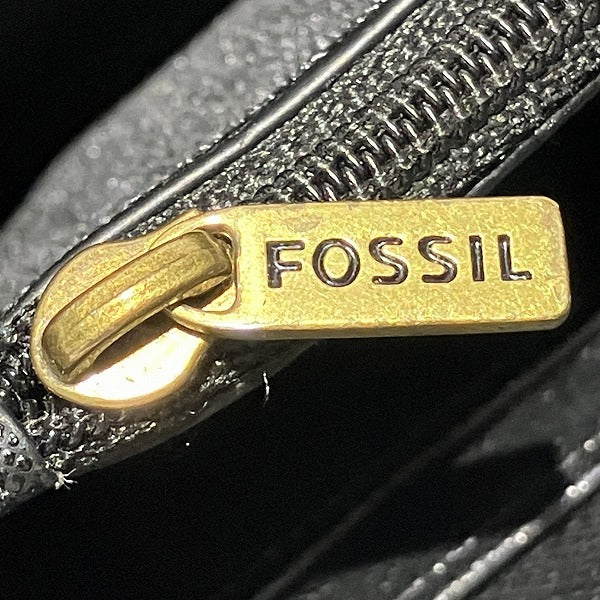 Fossil Black Leather Long Wallet for Men in Good Condition