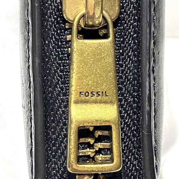 Fossil Black Leather Long Wallet for Men in Good Condition